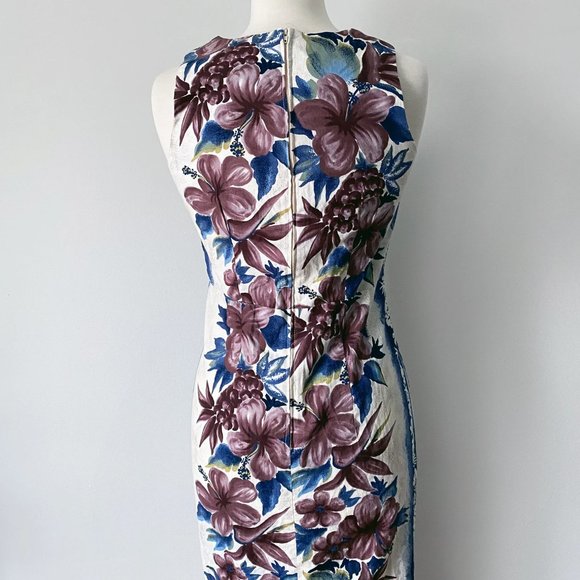 Hawaiian Vintage 90s Midi Hibiscus Tiki Dress • Size S - Picture 6 of 10